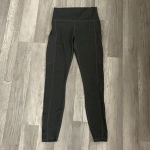 Heathered gray high waisted power hold leggings